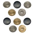 thumbnail image 1 of German Shepherd Dog Head Set of 10 Metal 0.6" (15mm) Sewing Shank Round Buttons - Silver Color, 1 of 5