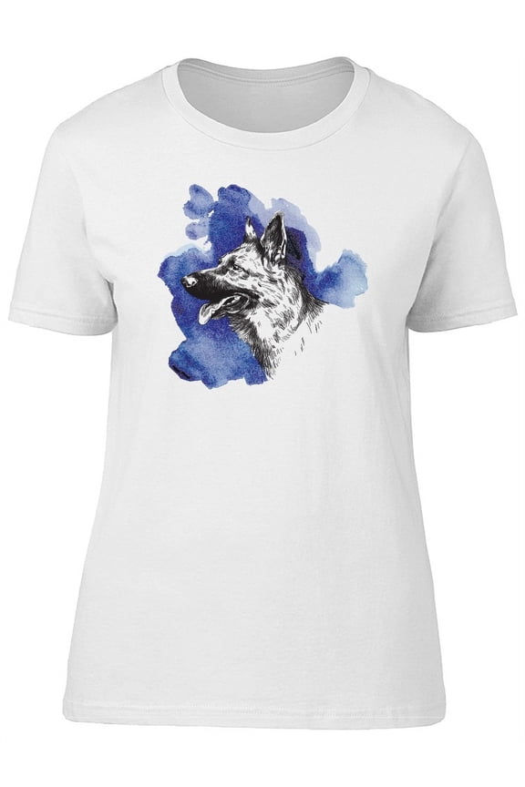 German Shepherd Dog Head T-Shirt Women -Image by Shutterstock, Female Medium
