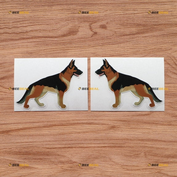 German Shepherd Dog K9 Unit Vinyl Decal Sticker - Pair Glossy, 4 Inches - Mirror Images Reversed - for Car Boat Laptop