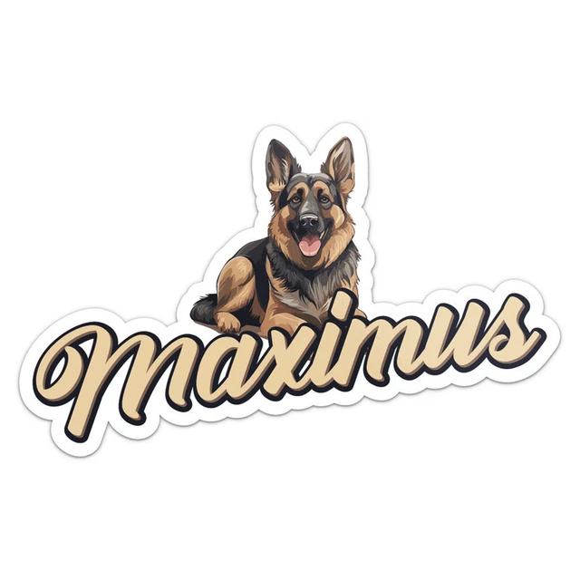 German Shepherd Dog Maximus Sticker Phone Decal Water Bottle Stickers ...