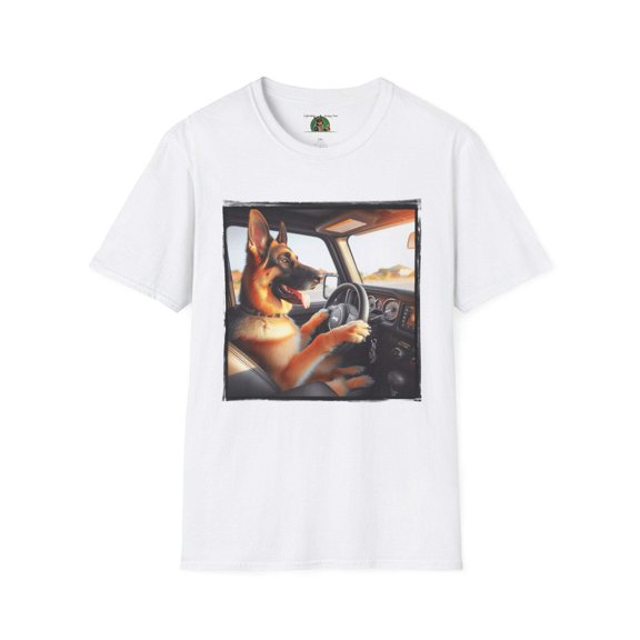 German Shepherd Dog Off-Roader Unisex Softstyle T-Shirt