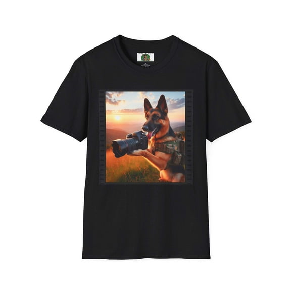 German Shepherd Dog Photographer Unisex Softstyle T-Shirt