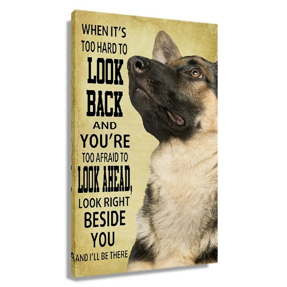 German Shepherd Dog Poster Funny Bathroom Wall Art Paintings Pictures Canvas Prints Modern Farmhouse Decor Framed 20x30 in