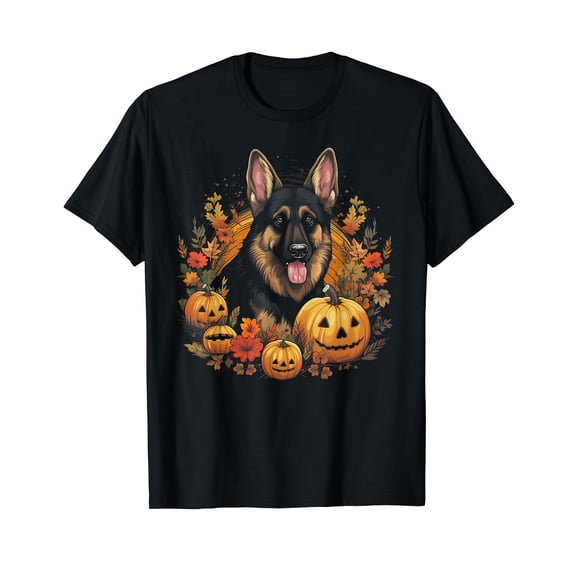 German Shepherd Dog - Pumpkin Thanksgiving Fall Halloween T-Shirt For Dog Lover Gift