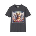 thumbnail image 1 of German Shepherd Dog "Rainbow Bridge" Unisex Softstyle T-Shirt, 1 of 11