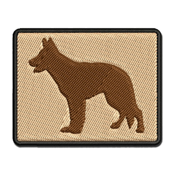 German Shepherd Dog Solid Applique Multi-Color Embroidered Iron-On Patch - 2.0 Inch Mini