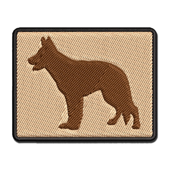 German Shepherd Dog Solid Applique Multi-Color Embroidered Iron-On Patch - 2.0 Inch Mini