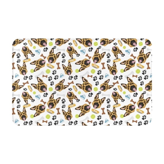 German Shepherd Dog Squash Door Mat for Indoor, Welcome Door Mats Front Entrance Rug, Non-Slip Bathroom kitchen Rugs for Inside Floor, Small Rug Dog Door Mat 20X31.5 Inch