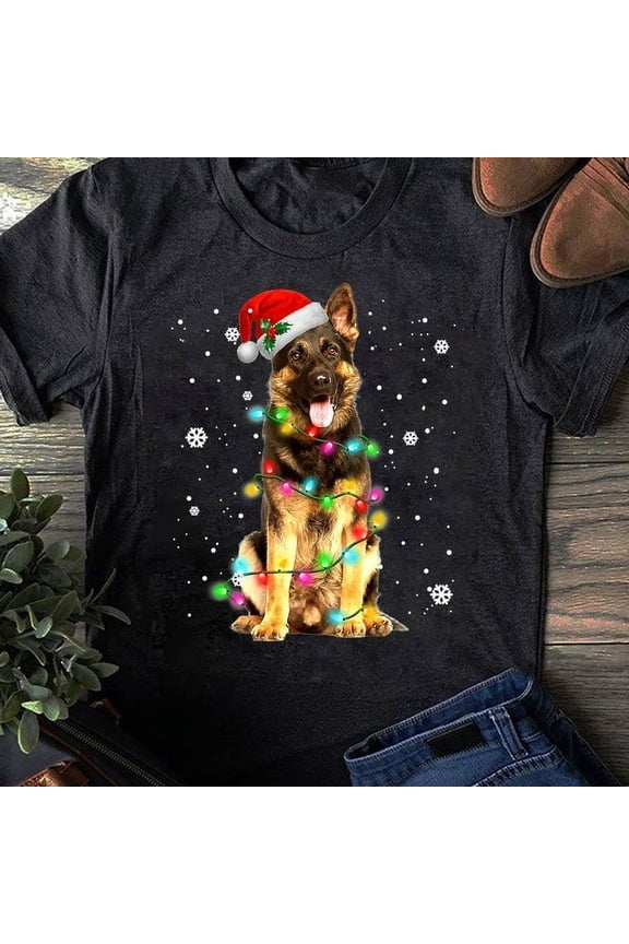 German Shepherd Dog Tree Christmas Sweater Xmas Dogs Gifts Long Sleeve - German Shepherd Dog, German Shepherd Dog Gift, German Shepherd Love