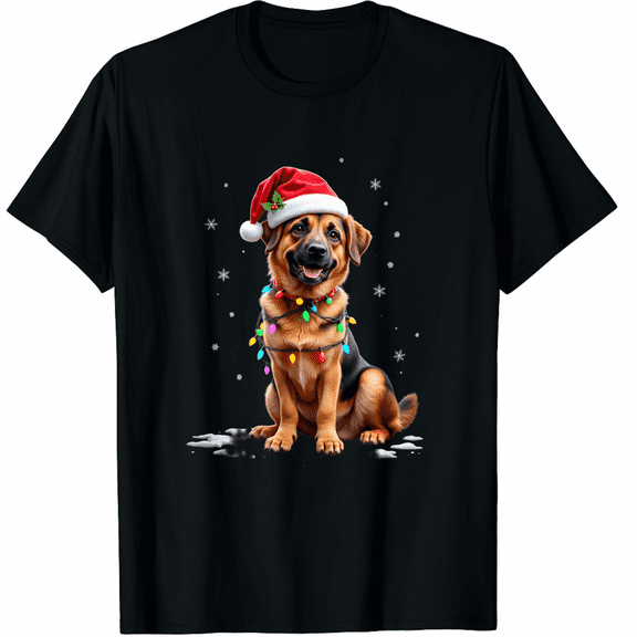 German Shepherd Dog Tree Christmas Xmas Dogs Gifts T-Shirt for Men Women