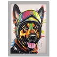 thumbnail image 1 of German Shepherd Dog Wearing Ski Helmet and Goggles Artwork Framed Wall Art Print A4, 1 of 4