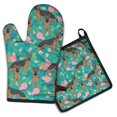 thumbnail image 1 of German Shepherd Dog and Flower Kitchen Oven Mitt and Pot Holder Sets 2 Pcs for Baking, Cooking and Grilling, Heat Resistant Up To 392 °F, 1 of 7