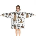thumbnail image 1 of German Shepherd Dog and Footprint Blanket Hoodies for Kids 6-13YR Oversize Wearable Blanket Hoodies for Boys Girls Teens, 1 of 7