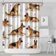 thumbnail image 1 of German Shepherd Dogs with Flowers Shower Curtain 84"x72" ,Bathroom Decorative Shower Curtains Set with 12 Hooks,Modern Waterproof Washable Shower Curtain, 1 of 6