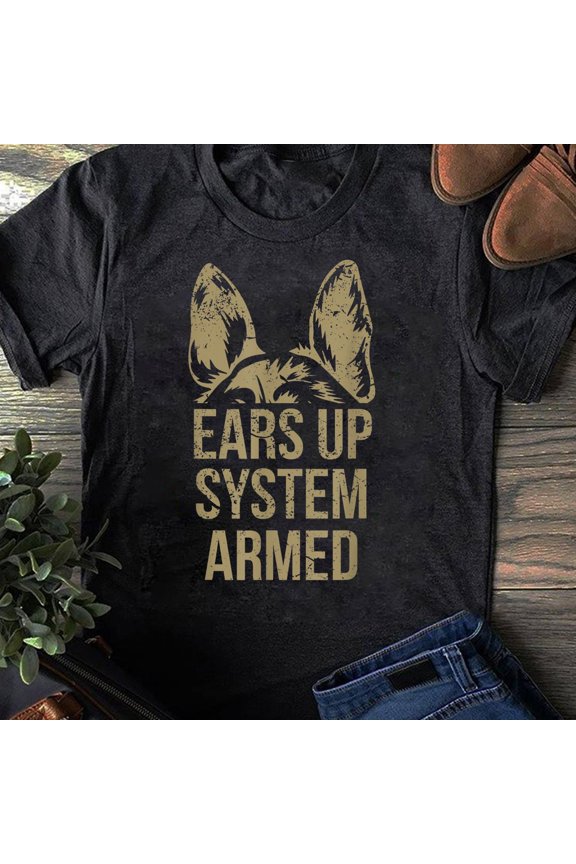 German Shepherd Ears Up T-Shirt: Dog Lover Gift