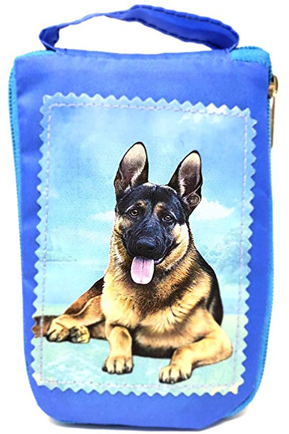 German Shepherd Foldable Tote Bag - Durable, Waterproof - Zipper Market Tote