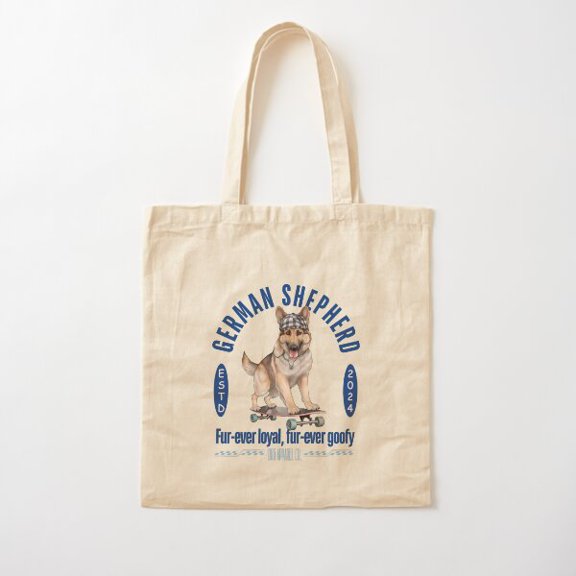 German Shepherd: Fur - Ever Loyal, Fur - Ever Goofy Canvas Tote Bags, Reusable Shopping Bag