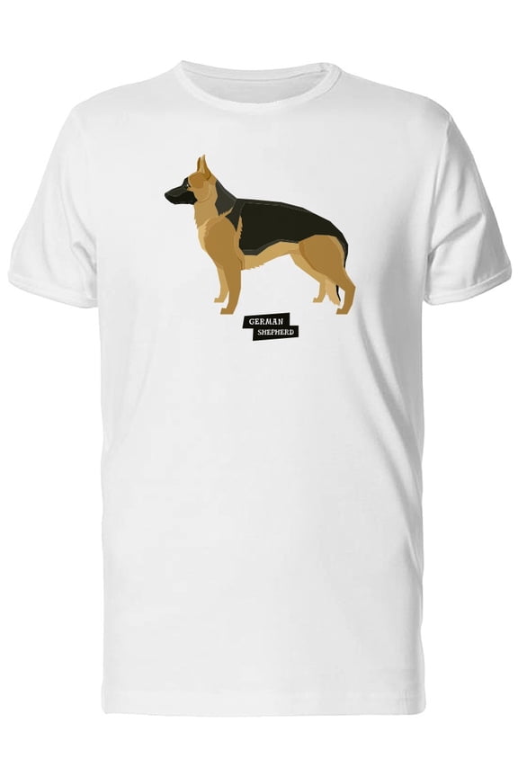 German Shepherd Geometric Style T-Shirt Men -Image by Shutterstock, Male XX-Large