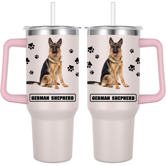 German Shepherd Gift for Dog Owner,40oz German Shepherd Tumbler with Handle Insulated Reusable Stainless Steel Travel Water Bottle (Color 3)