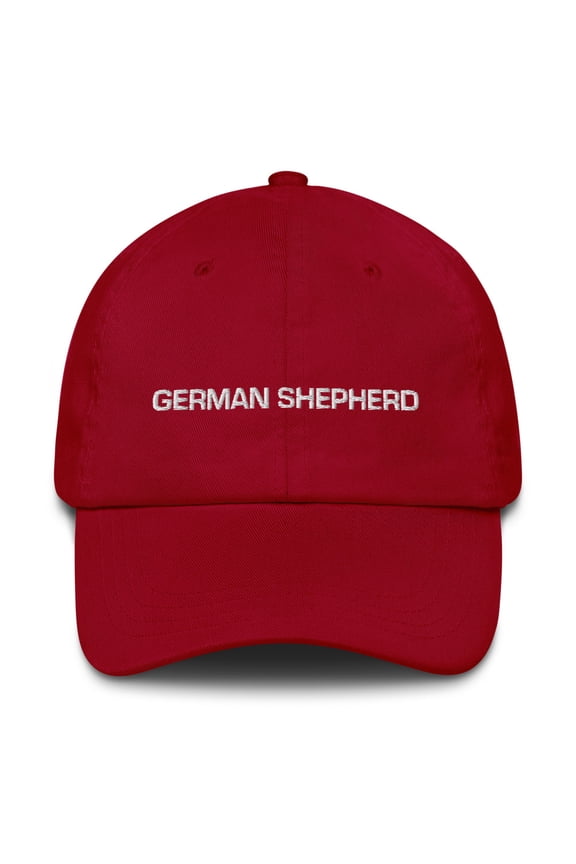 German Shepherd Hat - Top Dog Dad Hat (Cranberry)