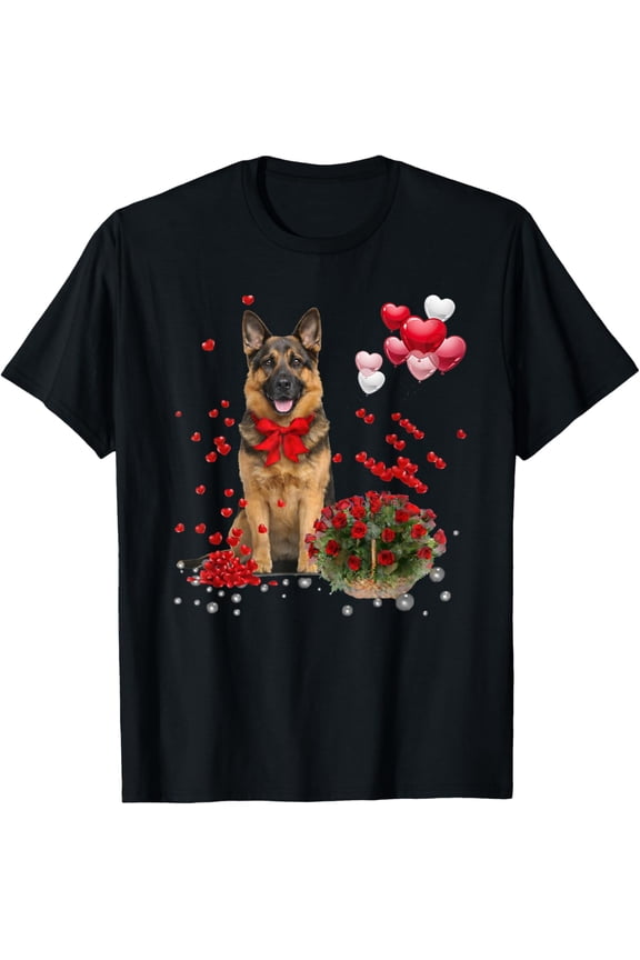 German Shepherd Heart Glasses Valentines German Shepherd T-Shirt
