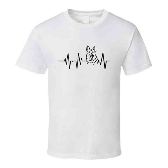 German Shepherd Heartbeat T-Shirt Loving Dog Owner Canine Novelty Gift Tee Shirt