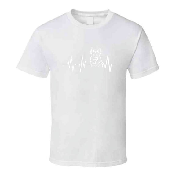 German Shepherd Heartbeat T-Shirt Loving Dog Owner Novelty Canine Gift Tee Shirt