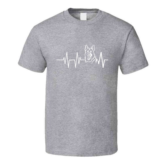 German Shepherd Heartbeat T-Shirt Loving Dog Owner Novelty Canine Gift Tee Shirt