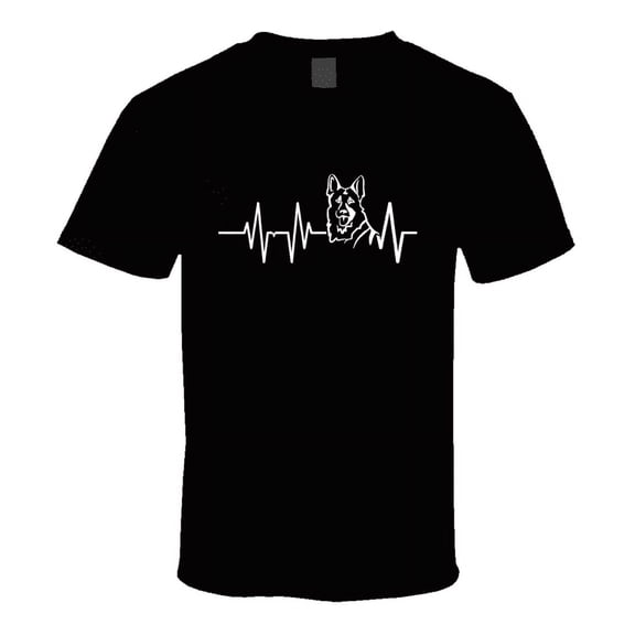 German Shepherd Heartbeat T-Shirt Loving Dog Owner Novelty Canine Gift Tee Shirt
