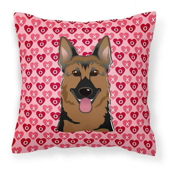 German Shepherd Hearts Fabric Decorative Pillow