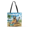 thumbnail image 1 of German Shepherd Hello Summer Beach Theme with Sunglasses and Tropical Cocktail All Over Print 3D Canvas Tote Bag Alsatian Dog Lover Gifts Reusable Handbag - 00009, 1 of 5