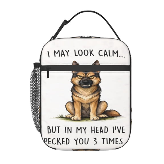 German Shepherd Humor Funny Dog Lunch Bag Portable Thermal Lunch Box for Men and Women