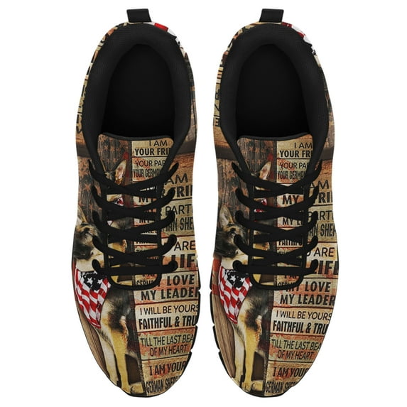 German Shepherd I Am Your Friend Running Shoes Sneakers Mesh Black Size 6