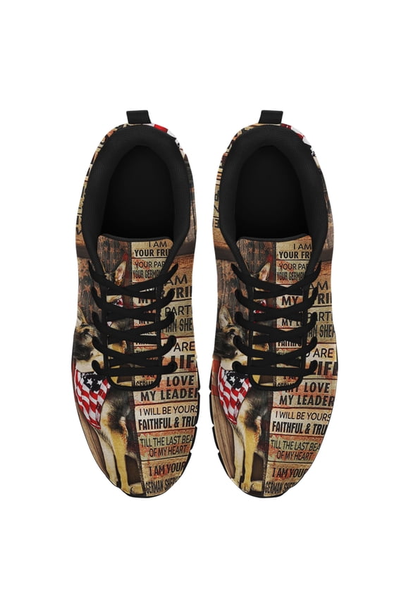 German Shepherd I Am Your Friend Running Shoes Sneakers Mesh Black Size 8