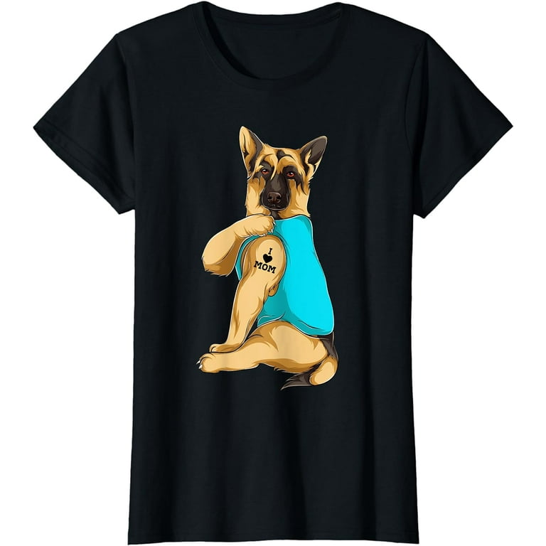 Women Gifts German Shepherd Dog Tattoo I Love Mom T-Shirt Women Gifts German Shepherd Dog Tattoo I Love Mom T-Shirt