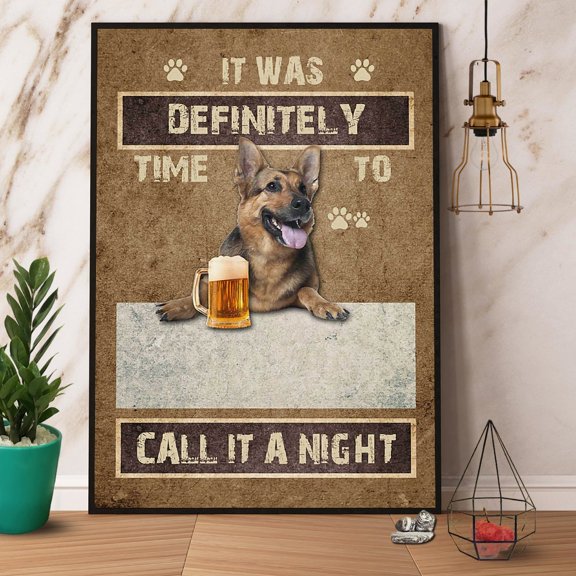 German Shepherd It Was Definitely Time To Call It Night Paper Poster No Frame Matte Wall Art Decor 16 x 24 Inch Poster