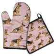 thumbnail image 1 of German Shepherd Kitchen Oven Mitt and Pot Holder Sets 2 Pcs for Baking, Cooking and Grilling, Heat Resistant Up To 392 °F, 1 of 7
