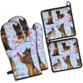 thumbnail image 1 of German Shepherd Kitchen Oven Mitt and Pot Holder Sets 4 Pcs for Baking, Cooking and Grilling, Heat Resistant Up To 392 °F, 1 of 7