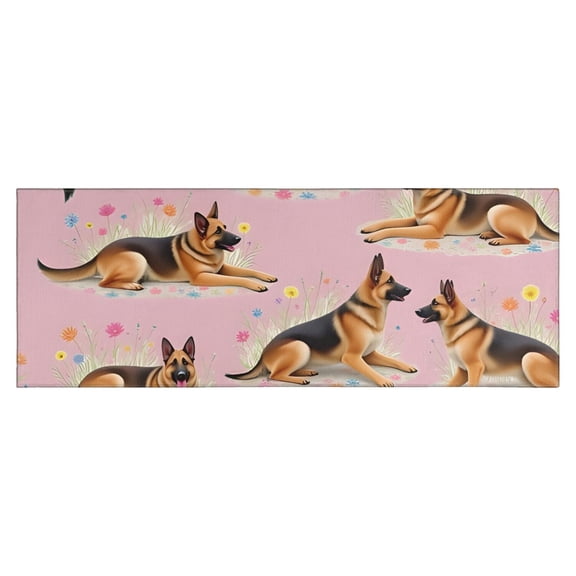 German Shepherd Kitchen Rug Mat,Kitchen Runner Rugs Non Skid Washable,Decorative Kitchen Floor Mats for Kitchen,Sink,Laundry,17"X47"