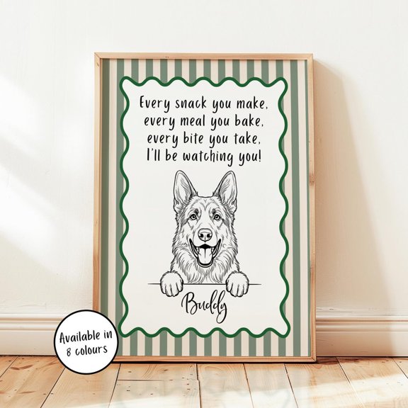 German Shepherd Line Art Dog Wall Decor Home Decor