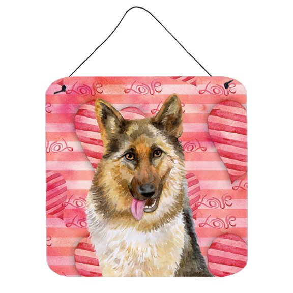 German Shepherd Love Wall or Door Hanging Prints Red