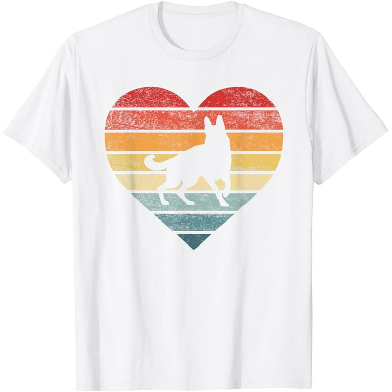 German Shepherd Tee Shirts For Men Vintage Retro Sunset Gift German Shepherd Tee Shirts For Men Vintage Retro Sunset Gift