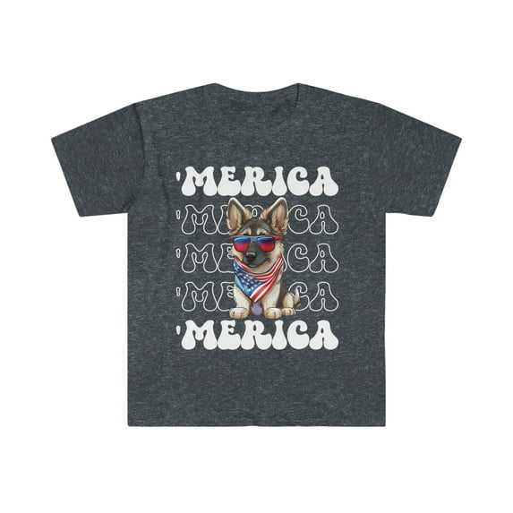 German Shepherd 'Merica Patriotic T-Shirt Cute German Shepherd 4th of July