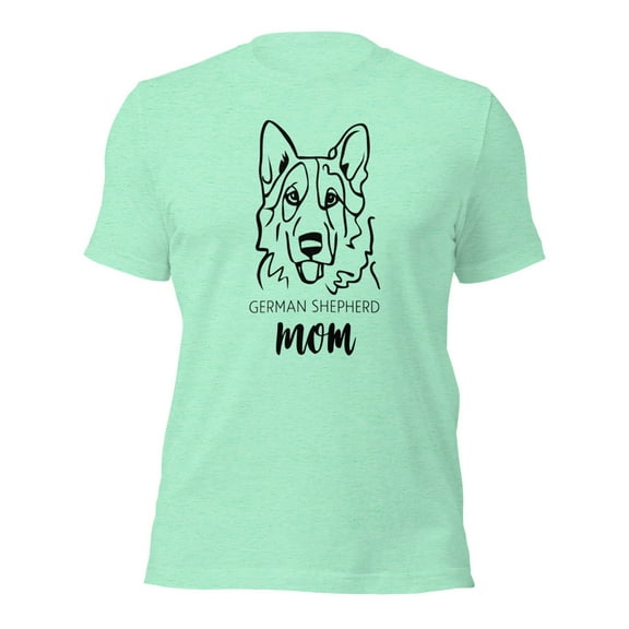 German Shepherd Mom T-Shirt, Dog Lover Gift, Pet Owner Tee (Heather Mint, M)