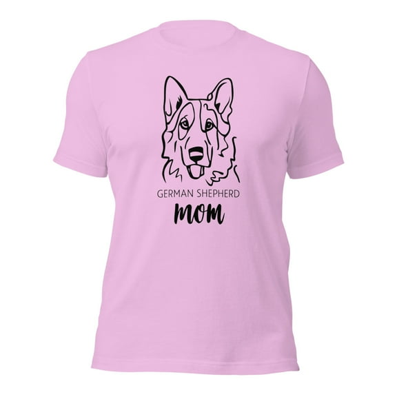 German Shepherd Mom T-Shirt, Dog Lover Gift, Pet Owner Tee (Lilac, XL)