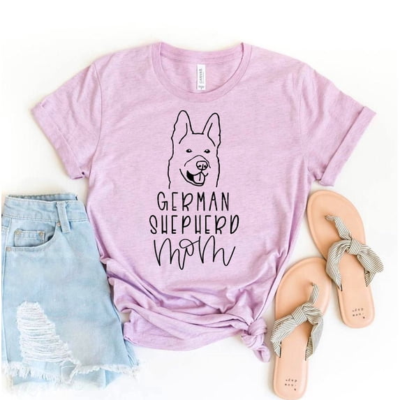 German Shepherd Mom T-shirt Pet Lover Tshirt Christmas Gift For Her Dog Mama Top Rescuer Shirt Doggy Shirts Women's Adoption Tee