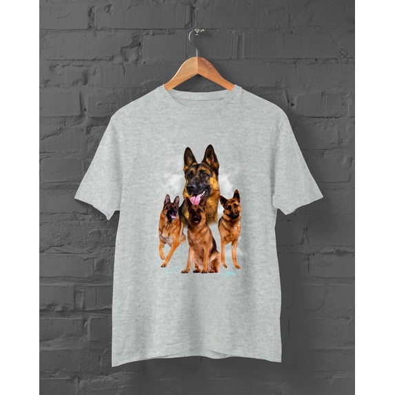 German Shepherd Montage For Dog Lovers Mens T-Shirt 100% Cotton