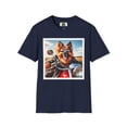 thumbnail image 1 of German Shepherd "Motorcycle!" Unisex Softstyle T-Shirt, 1 of 11