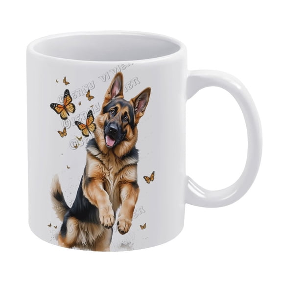 German Shepherd Mug,Dog Mom Dad Gift, Funny Dog Coffee Mug, Customized Dog Gifts Mug For Pet Dog Lover, Tea Cup 11oz