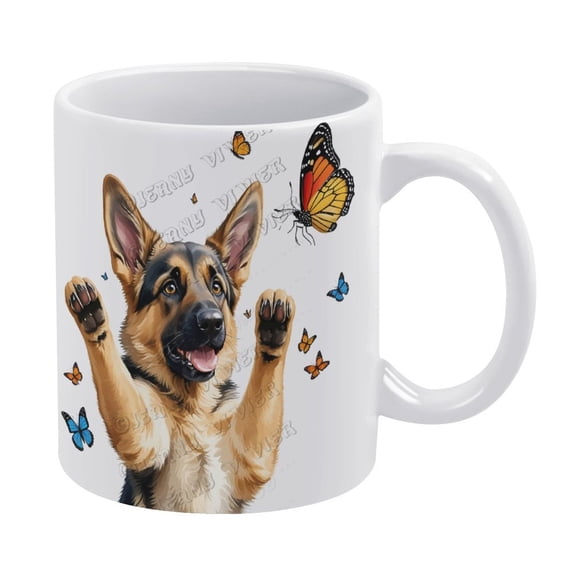 German Shepherd Mug, Personalized Coffee Mug 11oz, Customized Dog Lover Mug,Gift For Dog Mom Dog Dad